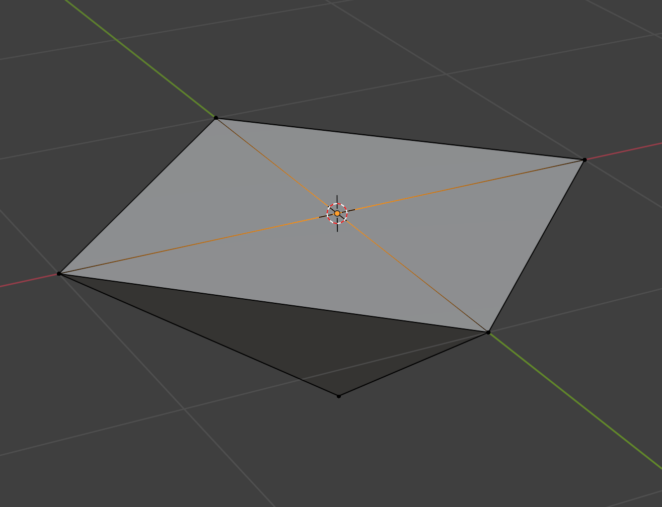 Octahedron with upper hemisphere projected onto xz plane.